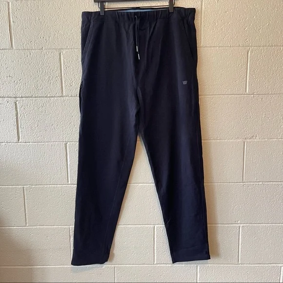 Mack Weldon Ace Sweatpant in Color True Black Jogger Style with Drawstring - Picture 2 of 10